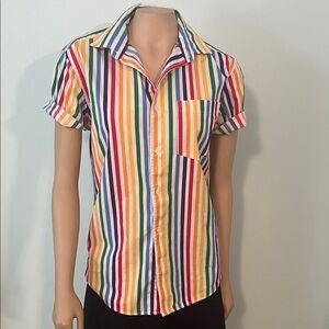 Rainbow Striped Casual Unisex Shirt